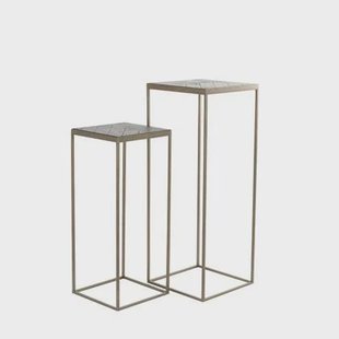 Light&living Zuil S|2 33x33x80 38x38x100 cm CHISA hout zwart-ant brons Light&living Zuil S|2 33x33x80+38x38x100 cm CHISA hout zwart-ant brons