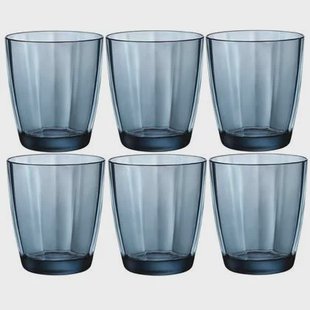 Bormioli Rocco Tumbler Drinkglazen - 6x stuks - blauw - 300 ml