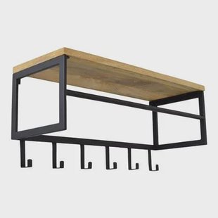 LOFT42 Kapstok Ivory - Hout - Metaal - 6 haken en Roede - 80x36x30