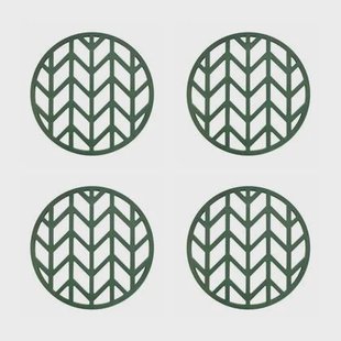 Krumble Pannenonderzetter met pijlen patroon - Groen - Set van 4