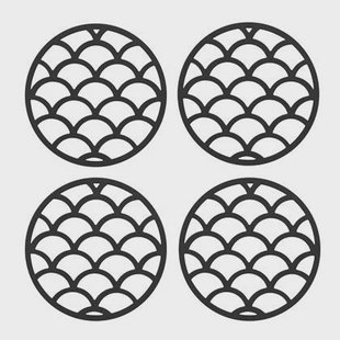 Krumble Pannenonderzetter - Zwart - Set van 4