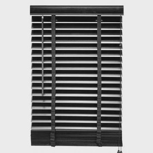 Jaloezie Hout Zwart - Hout - 80x130x5cm (BxHxD)