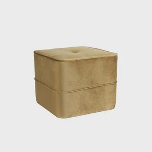 Light & Living Poef Kiki - Velvet Karamel - Ø40cm