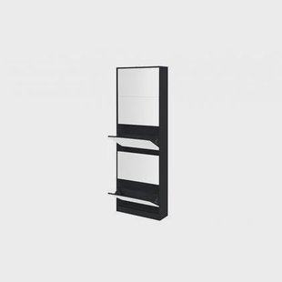 Feel Furniture - Schoenenkast met spiegel - 5 Laden - Zwart Feel Furniture - Schoenenkast met spiegel - 5 Laden - Zwart