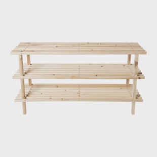 Schoenenrek 3-laags - hout - 40x77x26 cm