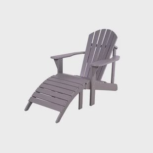 Adirondack tuinstoel met voetenbankje grijs