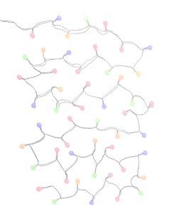 HEMA Lichtsnoer 5.1m met 50 gekleurde LED lampjes balletjes voor binnen (wit)