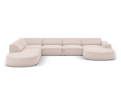 7-zitshoekbank Jodie links chenille afgerond | Micadoni Home