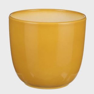 Mica Decorations Planten|bloempot Tusca - geel - D17 x H16cm