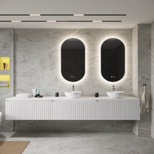 Badkamermeubelset BWS Linea | 240 cm | Mat Wit