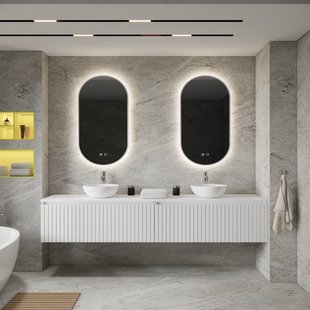 Badkamermeubelset BWS Linea | 200 cm | Mat Wit