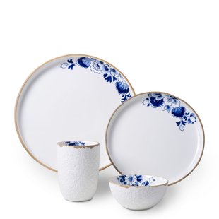 Serviesset Blauw Bloesem 4-delig