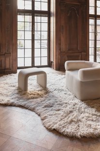 Layered - Vloerkleed Residue Shaggy Wool Rug Bone White - 180x270 cm