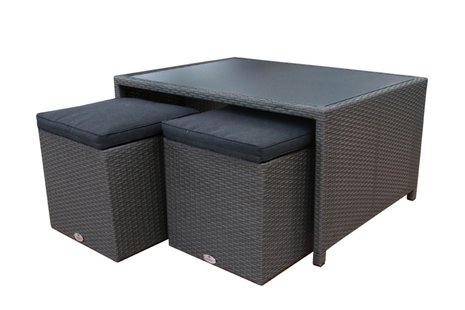 Fonteyn | Koffietafel met 2 krukken Salou | Dark Grey