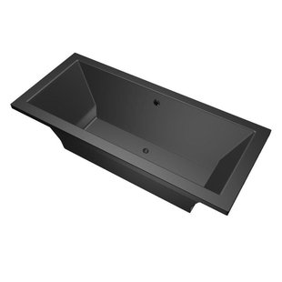 Xenz Society Duobad - 170x75x53 - afvoer Midden - acryl - ebony 6870-29