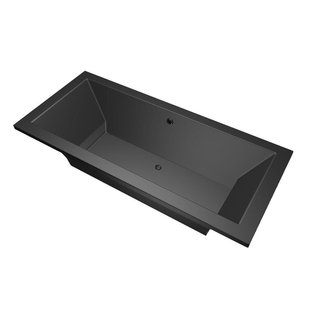 Xenz Society Duobad - 200x90x53 - afvoer Midden - acryl - ebony 6886-29