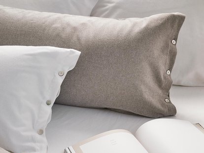 Yumeko Kussensloop flanel stone brown 50x70 100% biologisch katoen, flanel (licht geborsteld)