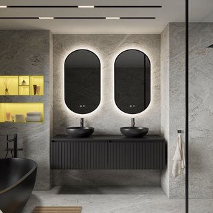 Badkamermeubelset BWS Linea | 140 cm | Mat Zwart