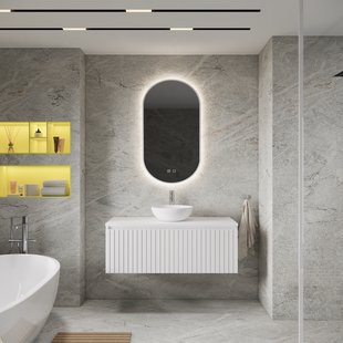 Badkamermeubelset BWS Linea | 100 cm | Mat Wit