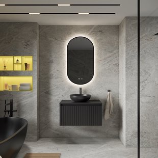 Badkamermeubelset BWS Linea | 70 cm | Mat Zwart