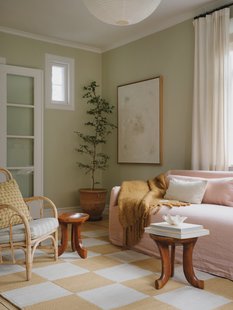 Layered - Vloerkleed Chess Wool Rug Harvest Yellow - 140x200 cm