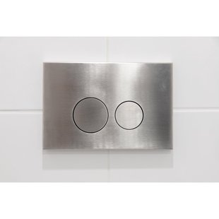 Geberit Duofix Inbouwreservoir UP320 met QeramiQ metal bedieningsplaat - wand 112cm - ronde knoppen - metaal RVS SW706194 SW1242378