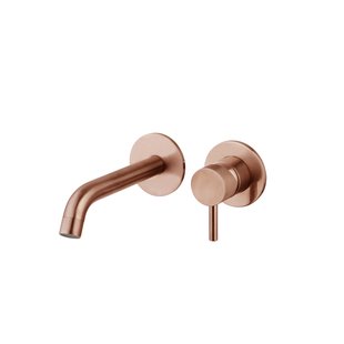 Wastafelmengkraan Inbouw Sanilux Newt Met Box Rond Met Geribbeld Knop Brons