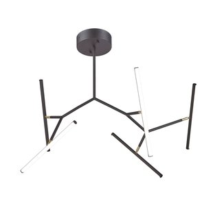 Zambelis LED plafondlamp 2070, 5-lamps 90 cm, zwart/goud