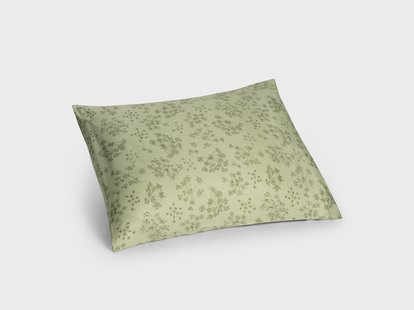 Yumeko Kussensloop katoen satijn green bloom 50x60 100% biologisch katoen, satijn geweven
