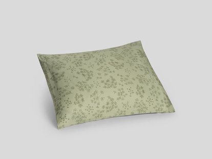 Yumeko Kussensloop katoen satijn green bloom 60x70 100% biologisch katoen, satijn geweven