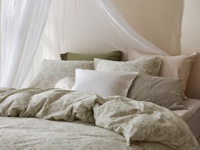 Yumeko Kussensloop katoen satijn natural bloom 100% biologisch katoen, satijn geweven