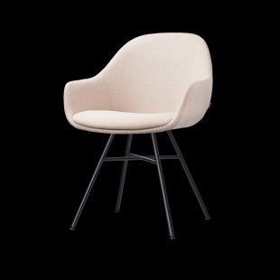 Noa-Mae eetkamerstoel beige - zwart onderstel