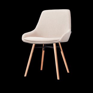 Nena-Isa eetkamerstoel beige - houten onderstel