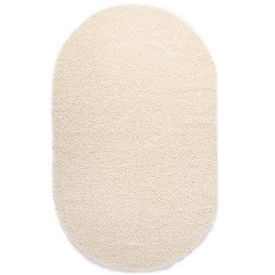 Tapeso Ovaal hoogpolig vloerkleed shaggy Trend effen - ivoor - 150x240