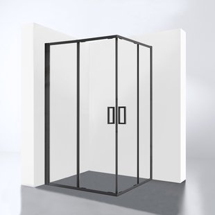 Douchecabine Best Design Hulmer Nero 120x89x210 cm Met Twee Schuifdeuren Mat Zwart