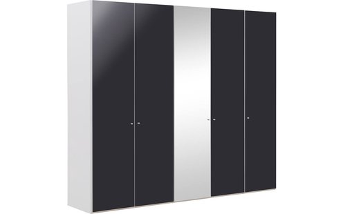 Goossens Kledingkast Easy Storage Ddk, Kledingkast 253 cm breed, 220 cm hoog, 4x draaideur en 1x spiegel draaideur midden