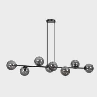 Zwarte hanglamp eettafel Valentino 8-lichts | Cozyhouse