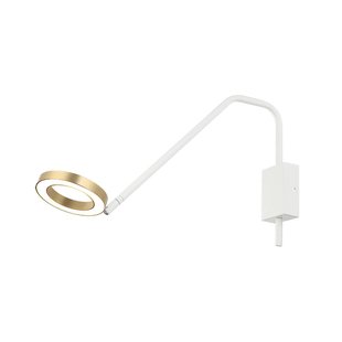 Zambelis LED wandlamp 22043 arm bewegelijk mat wit/goud