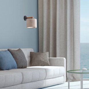 TK Lighting Wandlamp Deva Nature, textiel, hout