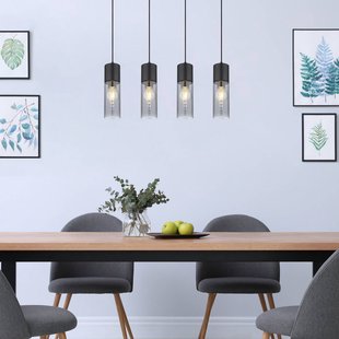 Globo Hanglamp Annika, 4-lamps, zwart