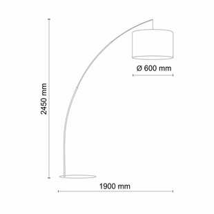 TK Lighting Vloerlamp Moby Gray met textiel kap