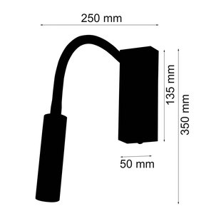 Busch LED wandlamp Rocco, chroom Flexarm grijs