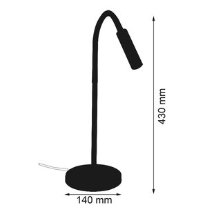 Busch LED tafellamp Rocco, nikkel mat flexibele arm rood