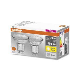 OSRAM LED reflectorlamp GU10 PAR16 4,3W 2.700K 36° set van 2