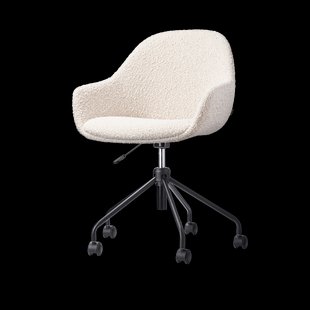 Nout-Mae bureaustoel bouclé beige - zwart onderstel