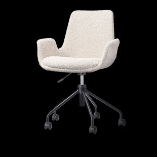 Nout-Eef bureaustoel bouclé beige - zwart onderstel