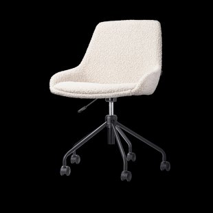 Nout-Isa bureaustoel bouclé beige - zwart onderstel