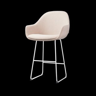 Nino-Mae barkruk beige - wit onderstel - 65 cm