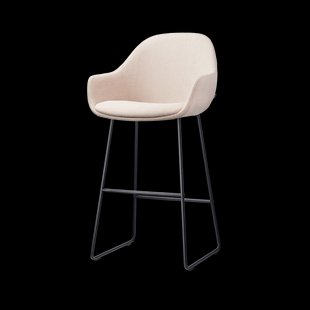 Nino-Mae barkruk beige - zwart onderstel - 75 cm