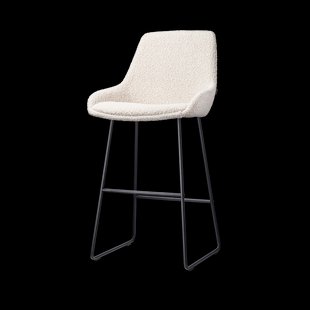 Nino-Isa barkruk bouclé beige - zwart onderstel - 75 cm